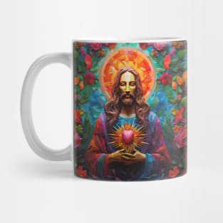 Sacred Heart with Flowers Mug